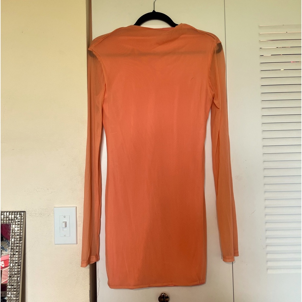 Peach Sherbert Mesh Dress Short Size Small Women